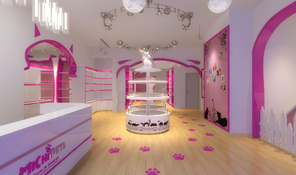 粉色可愛(ài)系寵物一體店裝修設(shè)計(jì)-第1張圖片-上海古都建筑設(shè)計(jì)集團(tuán)